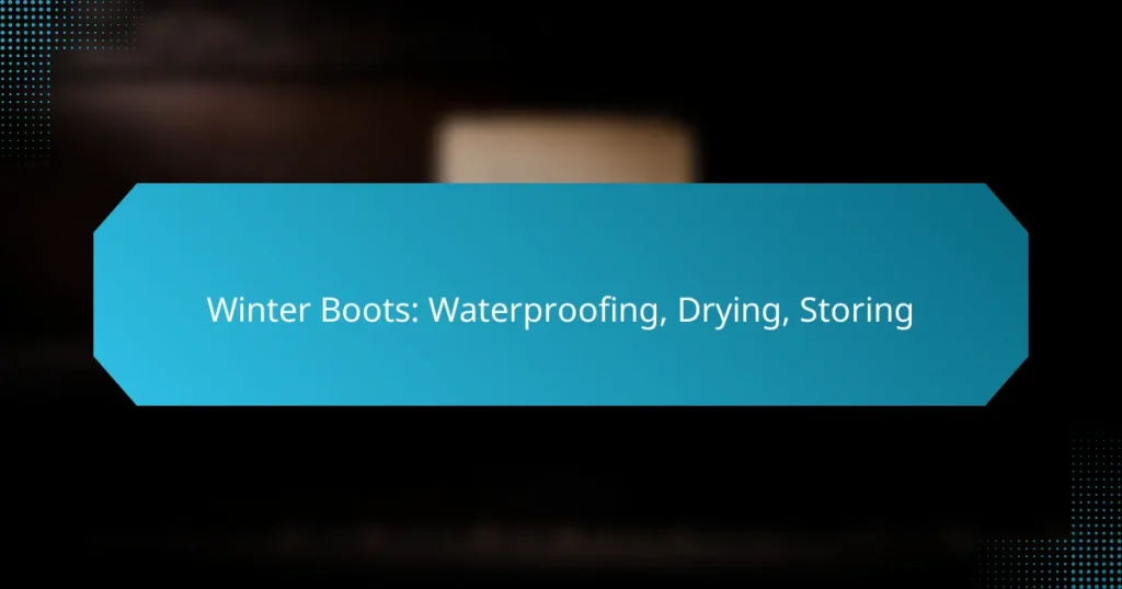 Winter Boots: Waterproofing, Drying, Storing