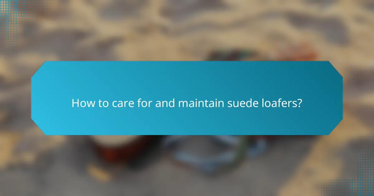 How to care for and maintain suede loafers?