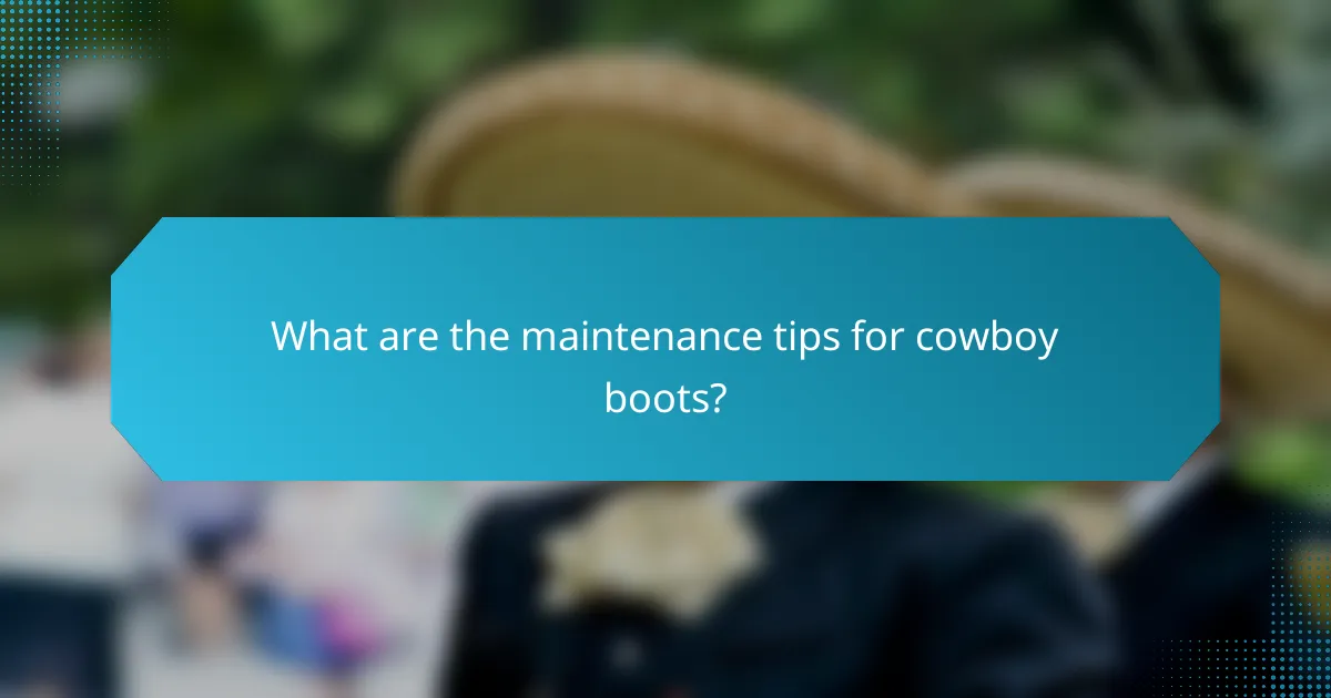 What are the maintenance tips for cowboy boots?