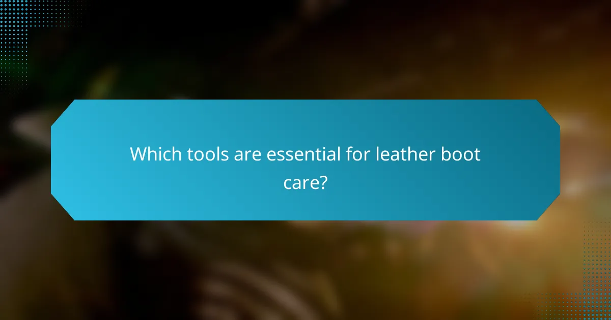 Which tools are essential for leather boot care?